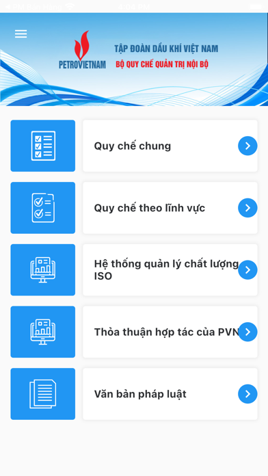 Screenshot #1 pour Bộ Quy Chế PVN