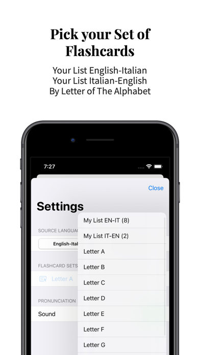 Italian Vocabulary Screenshot
