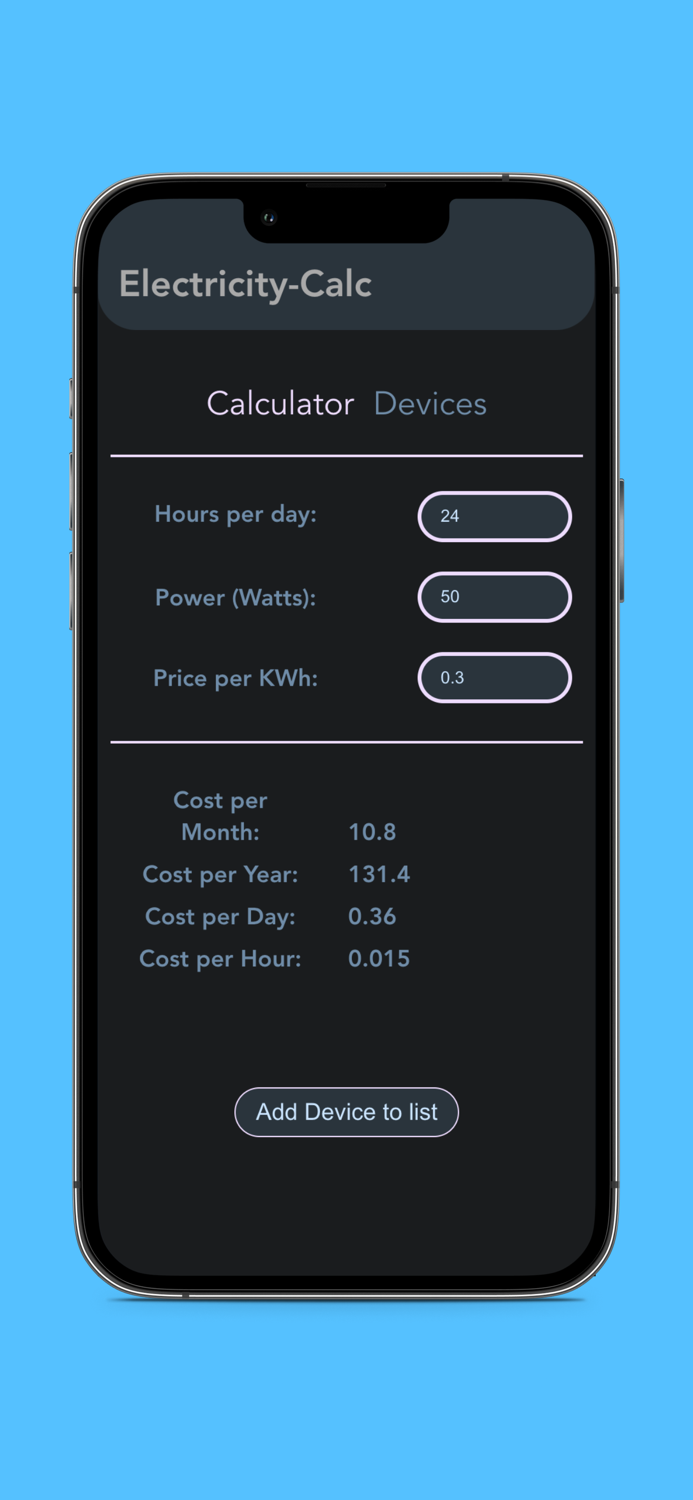 Pro ElectricityCost Calculator