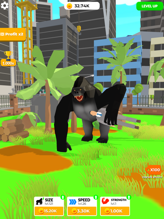 Idle Gorilla: Evolution Empire iPad screenshot