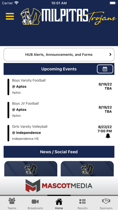 Milpitas Trojans Athletics Screenshot