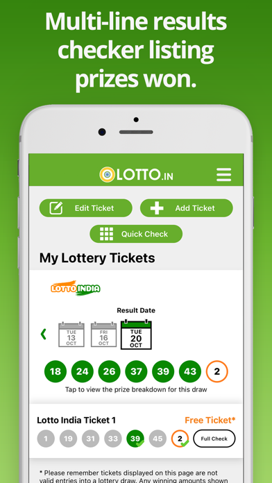 India Lottery Results Screenshot