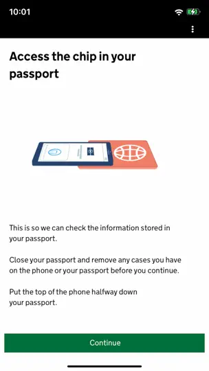 Captura de pantalla de UK ETA en iPhone 6