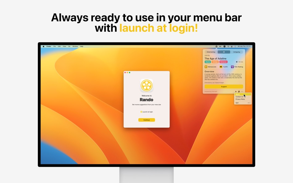 #3. Rando - Random Movie Suggester (macOS) 由: Atasagun Kahveci