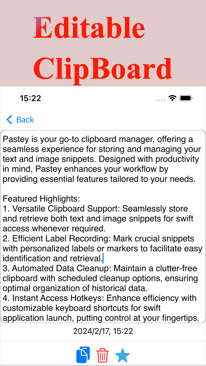 Pastey - Efficient Clipboard