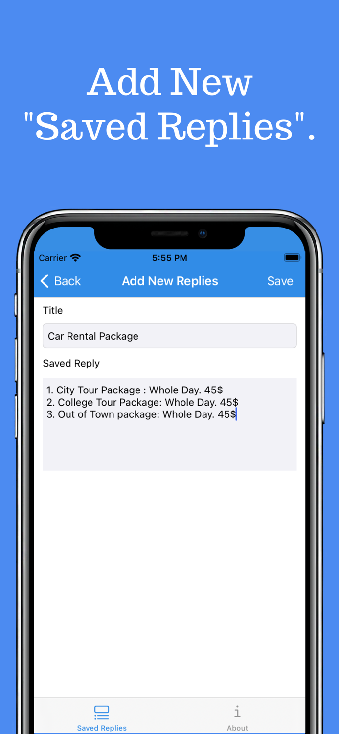 Saved Replies Keyboard