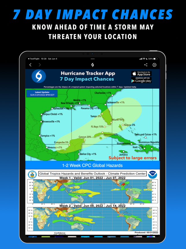 ‎Schermafbeelding van orkaantracker voor iPad