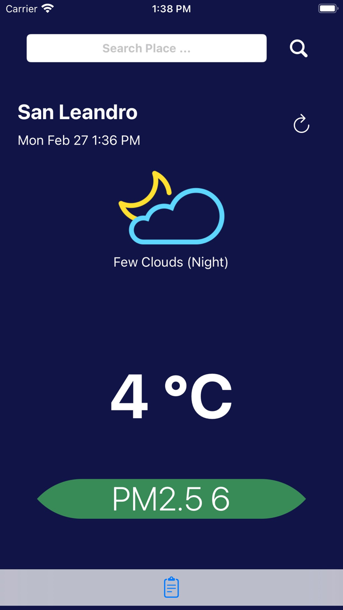 Weather Temp PM2.5 Map