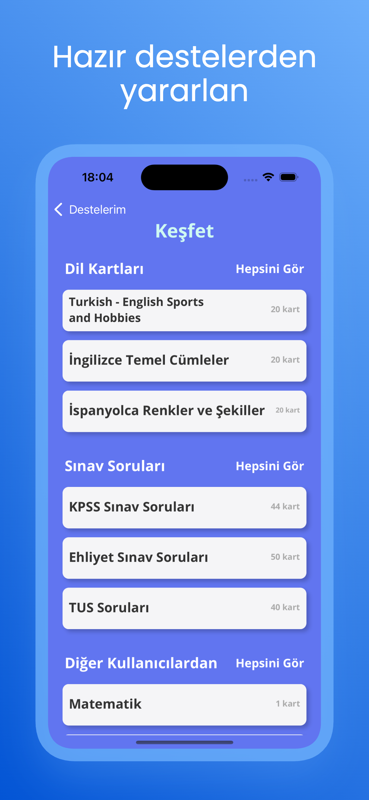 YDS: Öğrenci Kartları ve Sınav