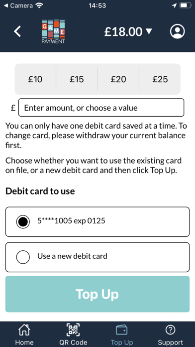 Game Payment: cashless gaming Screenshot