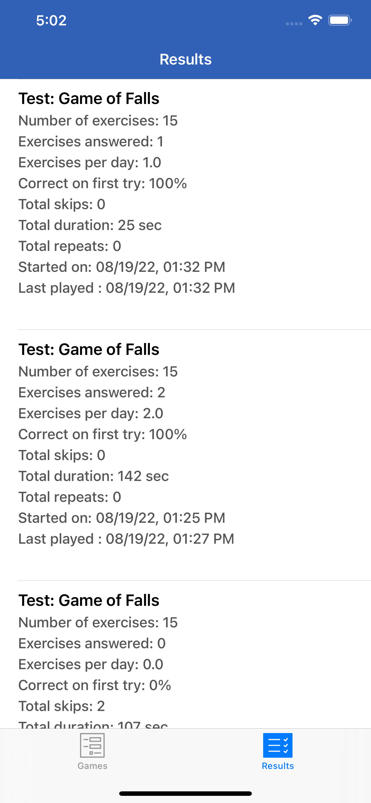 Game of Falls