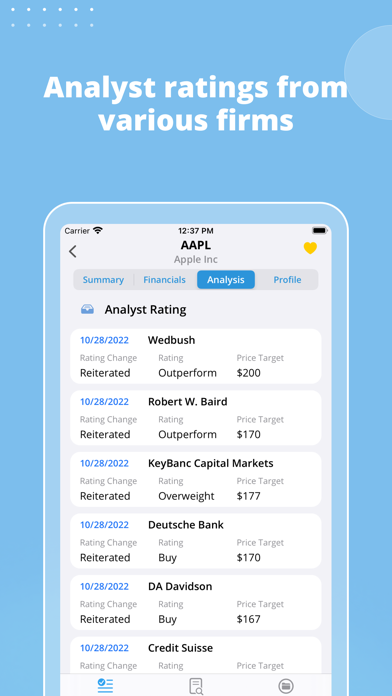 InStock: Stock Market Screenshot