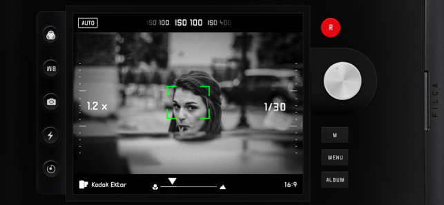 FILCA - Pamja e ekranit e kamerës së filmit SLR