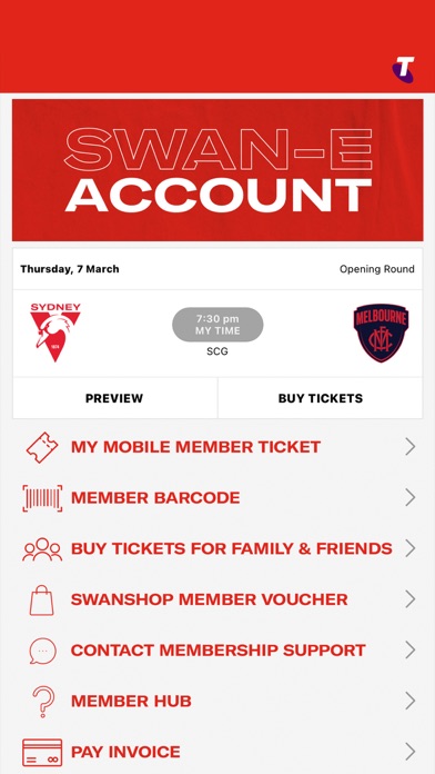 Sydney Swans Official App Screenshot