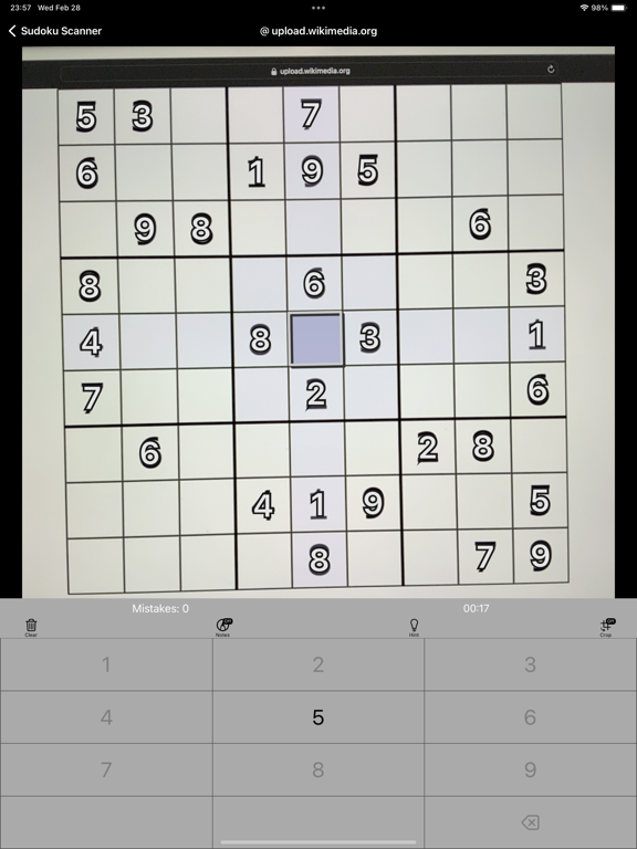 Sudoku Scanner and Solver