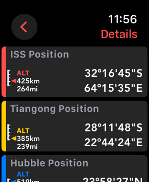 Capture d'écran ISS Real-Time Tracker 3D