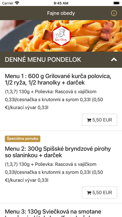 Fajne Obedy Screenshot