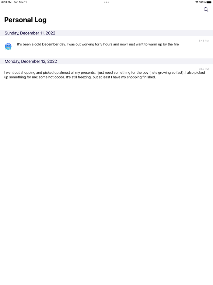 Personal Log Journal