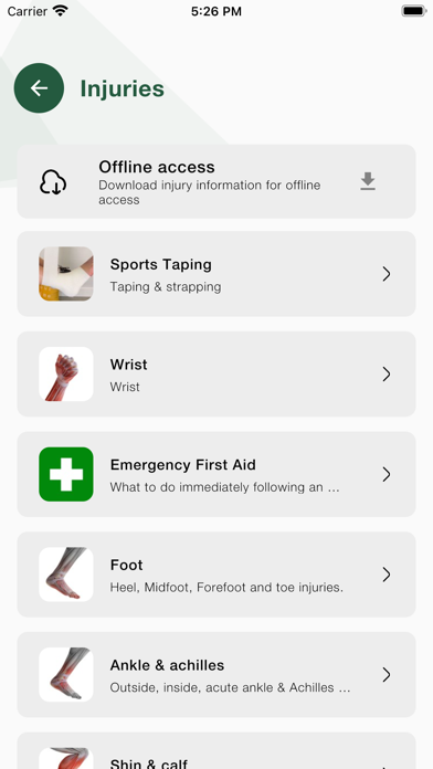 Sports Injury Rehabilitation Screenshot