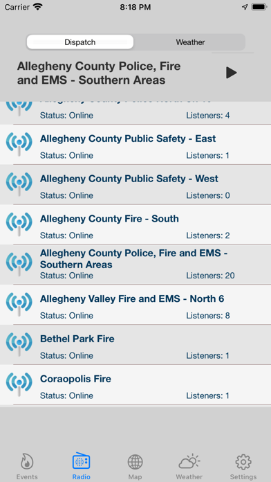 York County Incidents & Radio Screenshot
