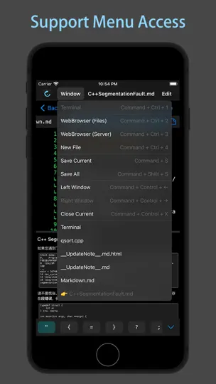 Скриншот Code Develop IDE на iPhone 5