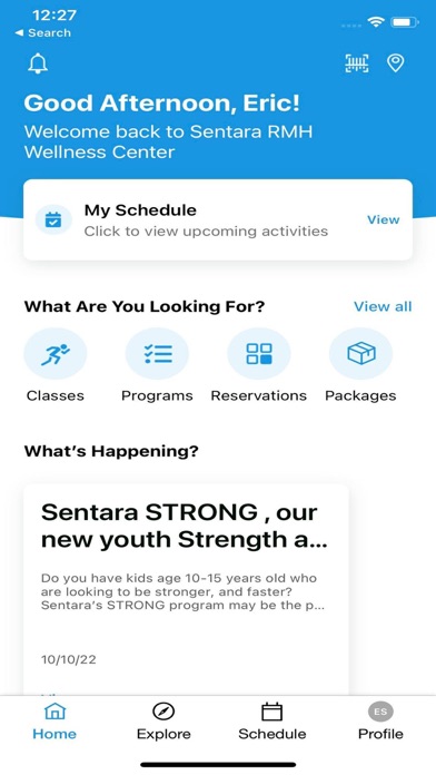 Sentara RMH Wellness Center Screenshot