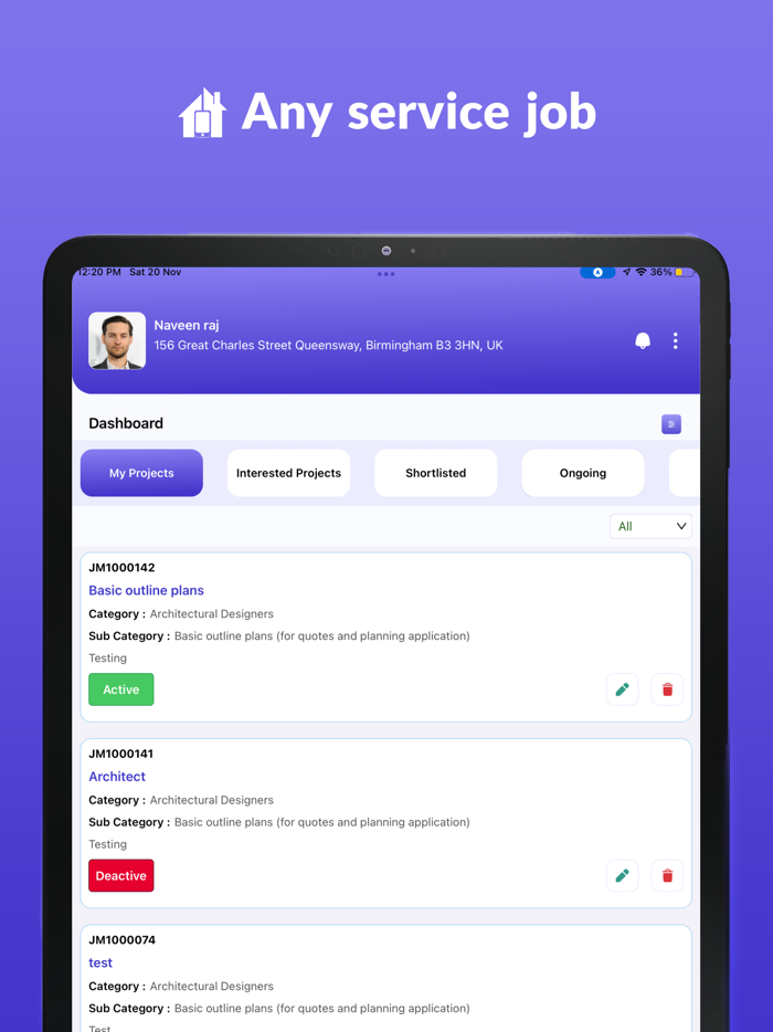 Any Service Job Customer