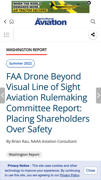 Agricultural Aviation Magazine Screenshot