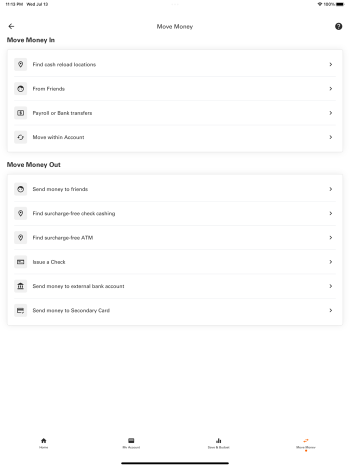 Money Network Mobile App