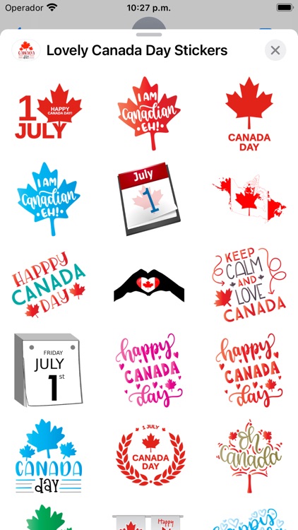 Lovely Canada Day Stickers