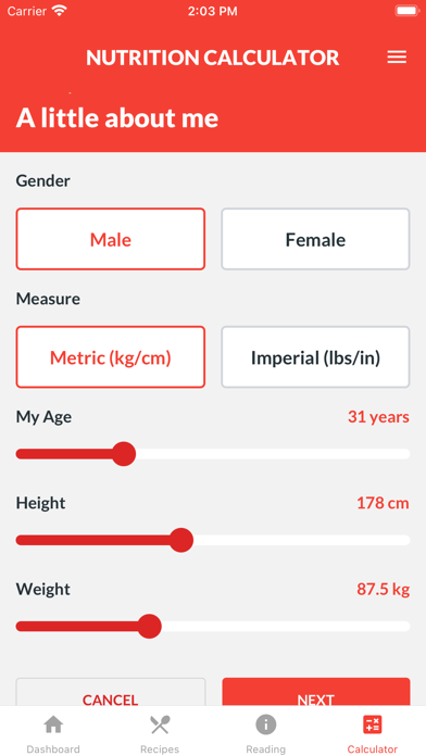 Nutrition Hub Screenshot