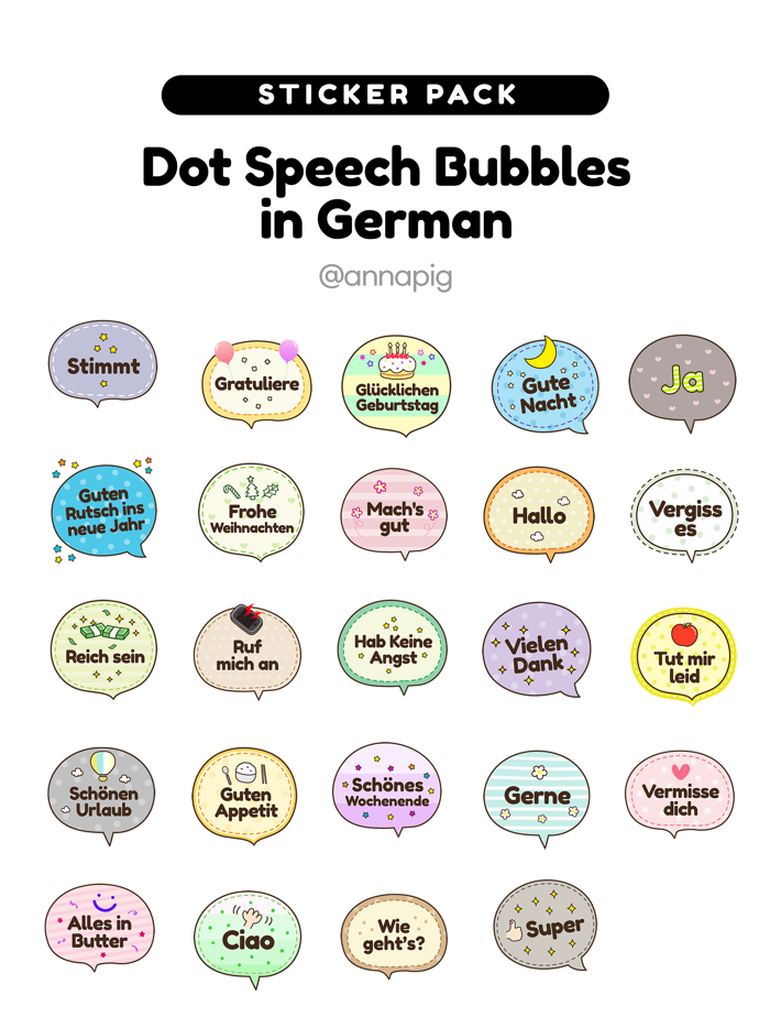 Dot Speech Bubbles in German