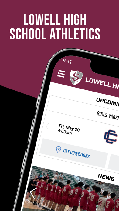 Lowell High School Athletics Screenshot