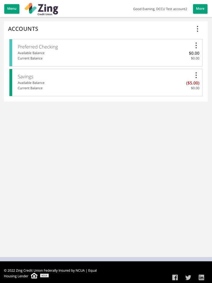 Zing Credit Union Mobile App