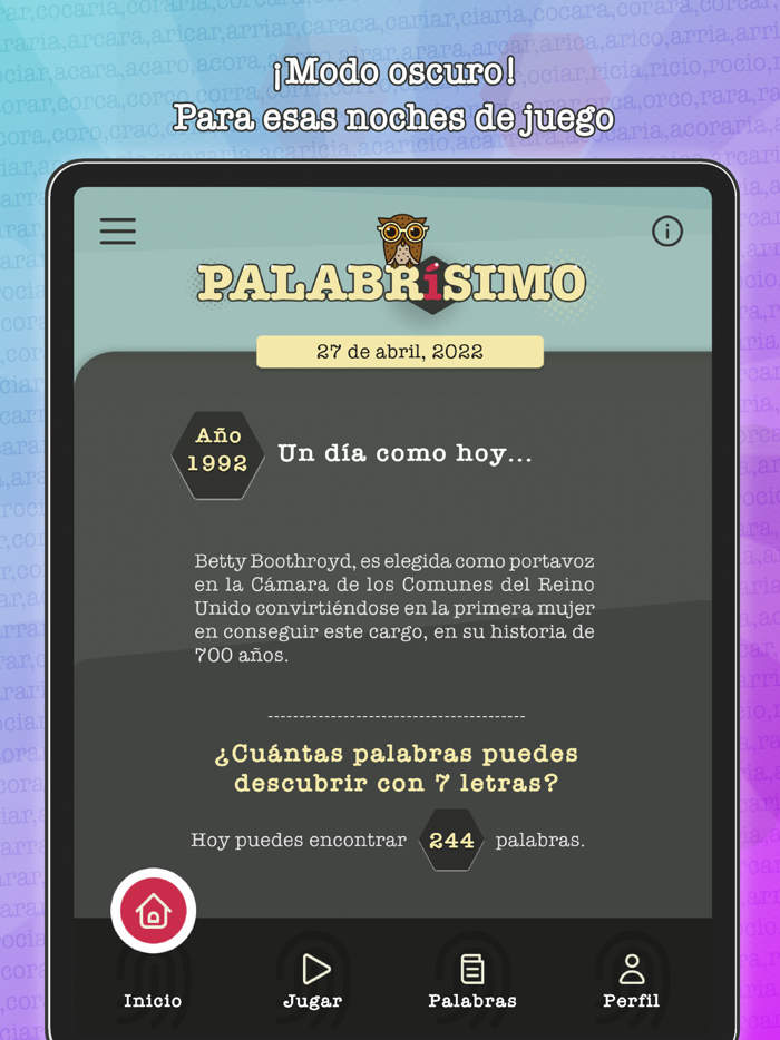 Palabrísimo descubre palabras