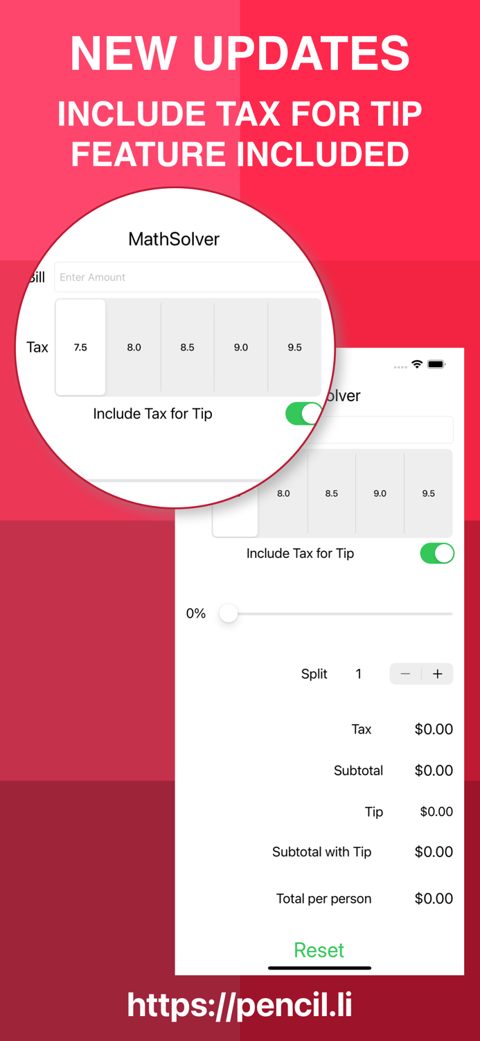 Maths Solver percent tax tip