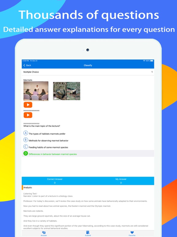 TOEFL Prep & Test iPad screenshot 4 - Education app