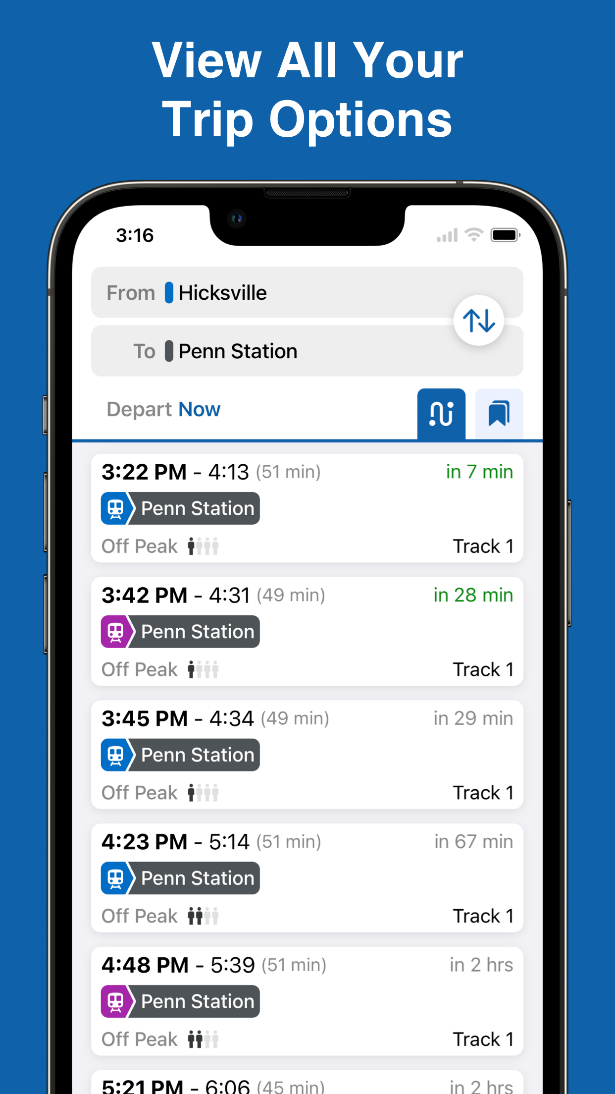 MTA TrainTime screenshot 2
