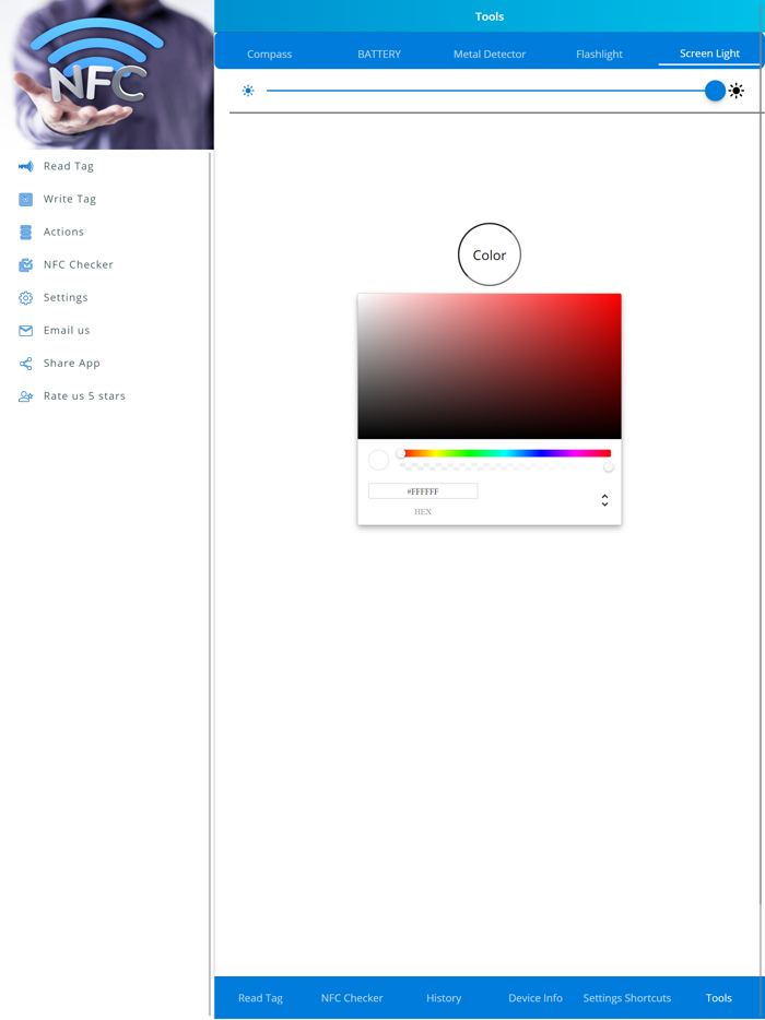 NFC write and read tags