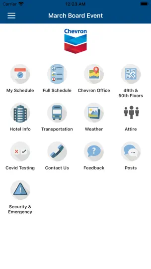 Chevron Events iPhone Screenshot 3