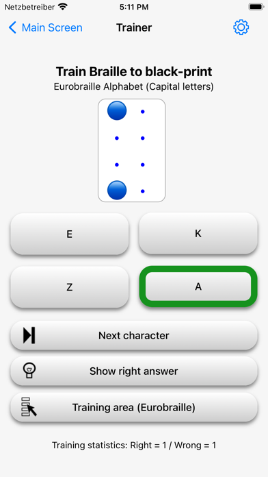 Braille Trainer Screenshot