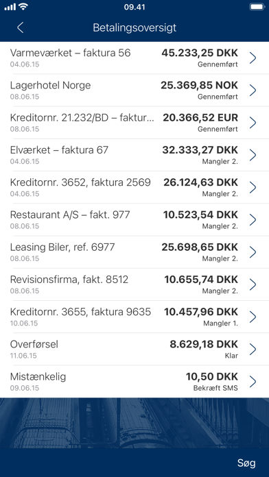 Sydbanks MobilBank Erhverv Screenshot