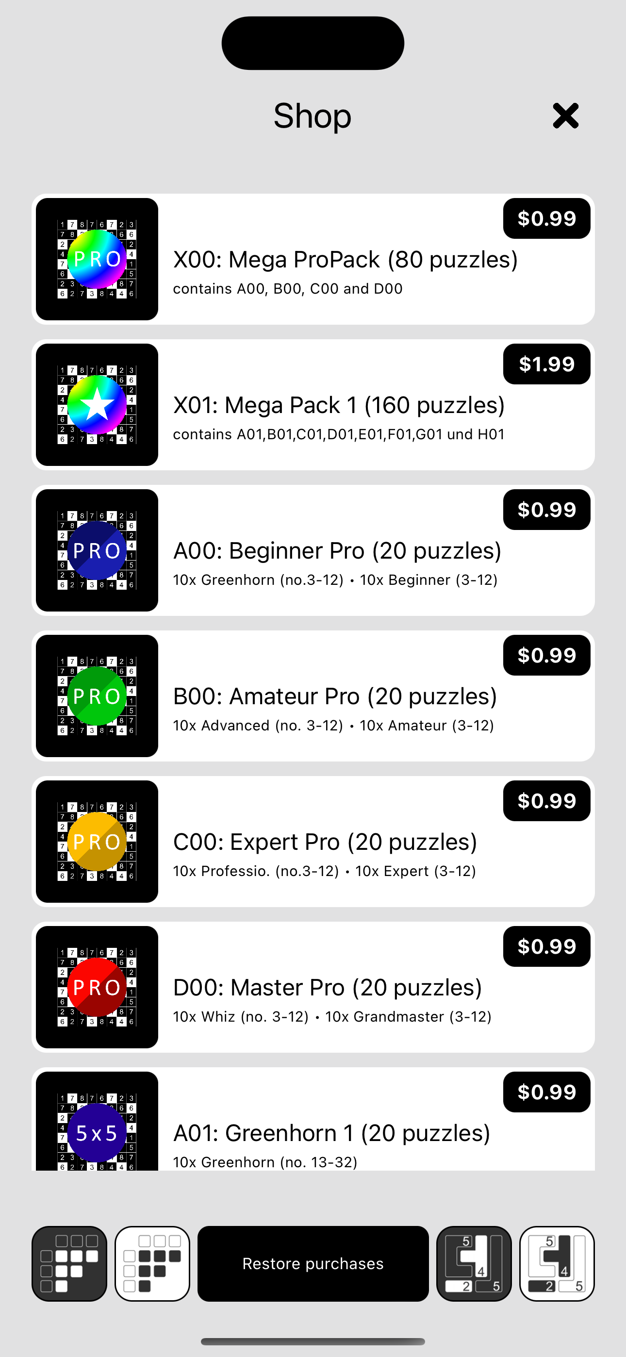 Hitori - Logic Puzzles