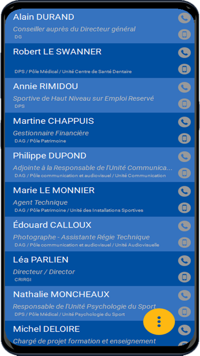 Annuaire INSEP Screenshot