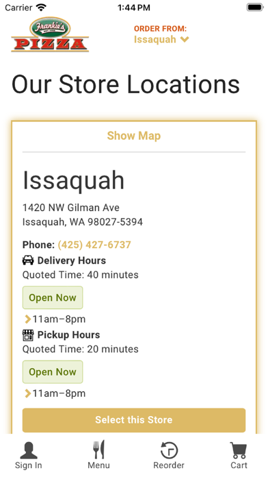 Frankie's Pizza WA Screenshot