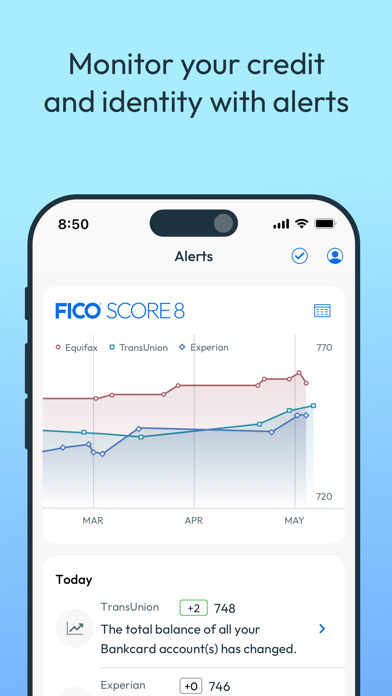 myFICO - FICO Score Monitoring Screenshot