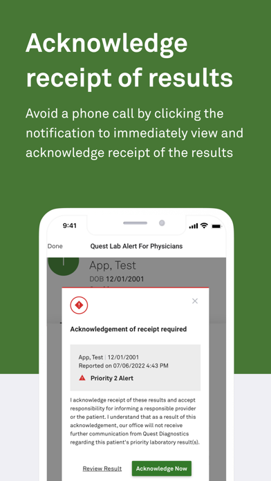 Quest Lab Alert for Physicians Screenshot