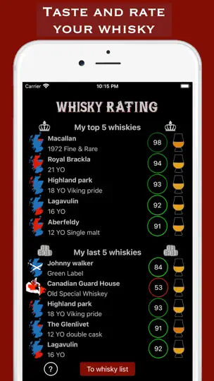 Screenshot von Whisky Rating auf dem iPhone 1