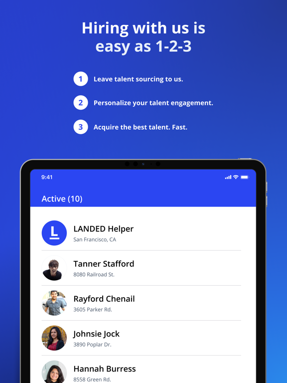 LANDED Employer iPad screenshot 5 - Business app