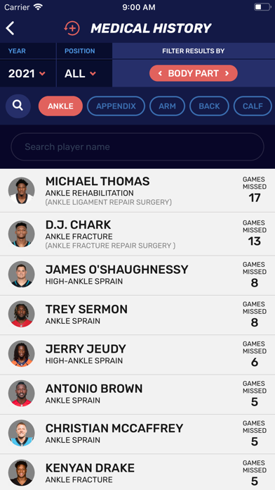 Injury Finder Screenshot